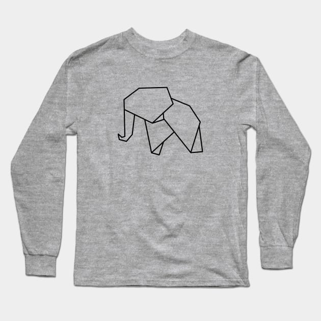 Origami Elephant Long Sleeve T-Shirt by Numerica